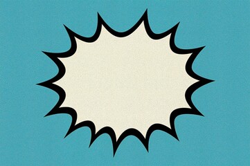 Retro comic book cover with blue radial pop art design and halftone 2D illustration. Cartoon style with speech bubbles and vintage superhero theme.