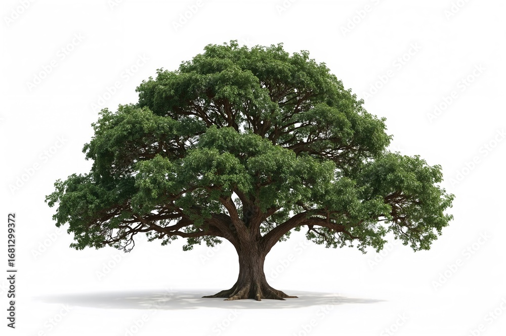 Wall mural single tree against a white backdrop with a clipping path