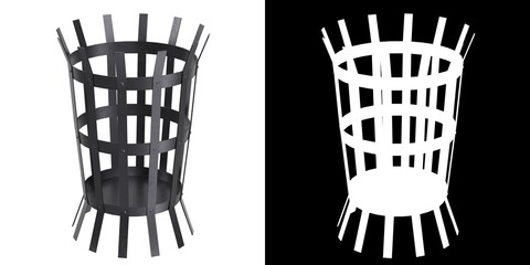 3D rendering illustration of an Empty Fire Pit Basket