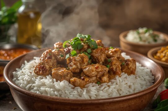 Traditional Afghan Chicken Rice Dish Preparation