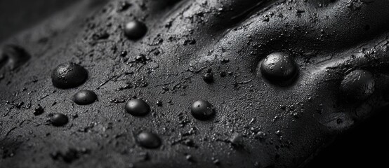 Hands with a black, textured coating