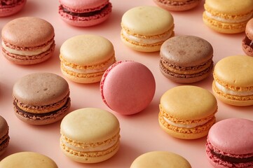 Fototapeta premium Tasty Sweet Pastry Treats with Macaron Flavor