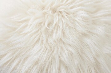 Fototapeta premium Soft white fur texture backdrop with space for text. Wide horizontal banner.
