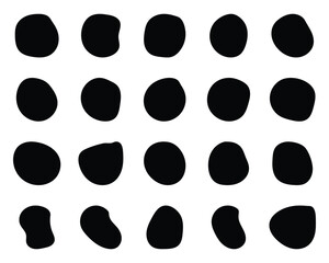Blobs icon. Rock black icons. Drops or stone silhouettes. Vector set of black blobs. Organic blob shapes collection. Vector illustration. EPS 10