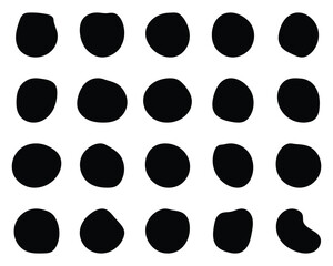 Blobs icon. Rock black icons. Drops or stone silhouettes. Vector set of black blobs. Organic blob shapes collection. Vector illustration. EPS 10