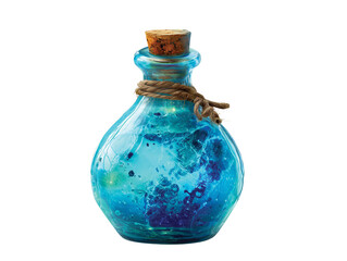 Glowing Potion Bottle Mystical Halloween Potion isolated on transparent White background png
