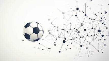 Soccer ball dissolving into interconnected data points: Innovation in sports