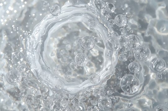 Shampoo creates motion bubbles along with fragmented bubbles