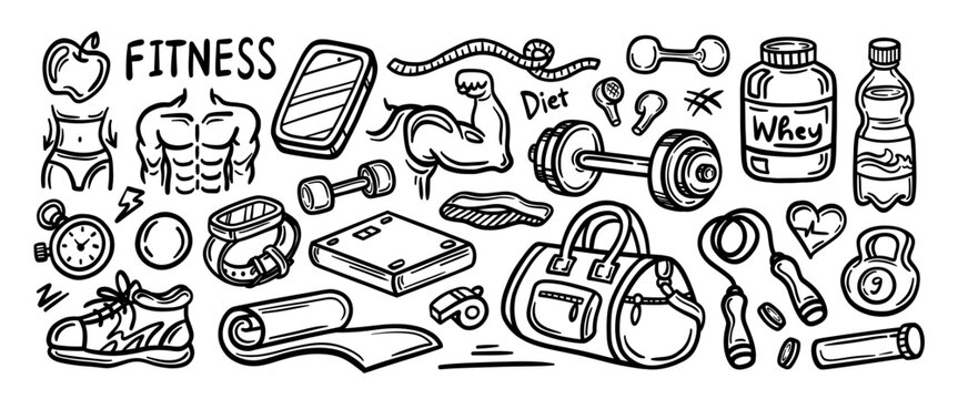 Hand drawn doodle vector set. Collection of cute hand drawn doodle.