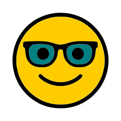 Cool emoji character wearing stylish sunglasses