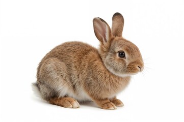 Small tiny rabbit on a white background