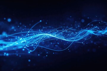 Abstract blue fiber optic streak and speed lines for a cutting-edge wireless internet background, suitable for next-gen 5G or 6G technology