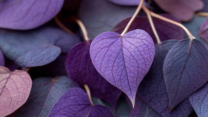 closeup nature view of purple leaves background, abstract leaf texture