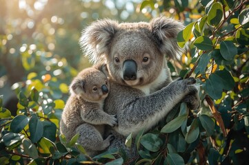 Fototapeta premium Marsupial animal at a nature reserve