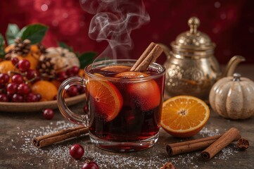 Spiced citrus and cinnamon hot beverage
