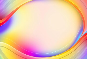Abstract colorful circle banner with dynamic wave lines and gradient background , wave vector, abstract