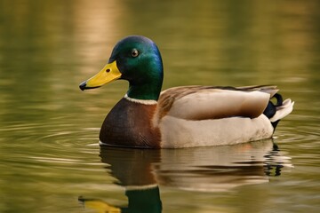 Obraz premium Nature's Aviator: The Free-Roaming Duck