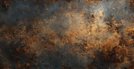 Rusted metal surface with varied textures