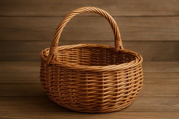 Natural wicker container for carrying and storing goods