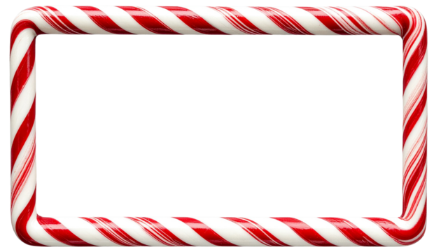 candy cane frame PNG  - Powered by Adobe