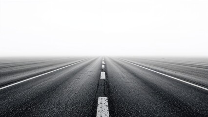Expansive highway scene against a blank backdrop