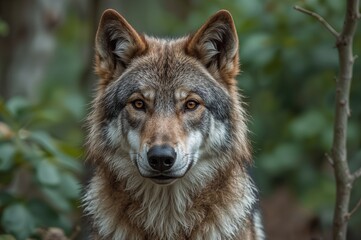 Obraz premium Untamed wolf roaming through a wilderness reserve