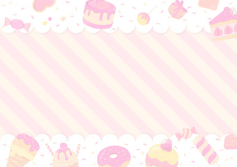 Pink and cream bakery with striped background