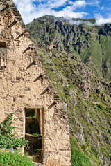 Pinkuylluna Inca Ruins on the Hillside in Ollantaytambo, Peru