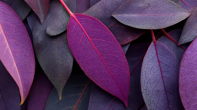 closeup nature view of purple leaves background, abstract leaf texture - Powered by Adobe