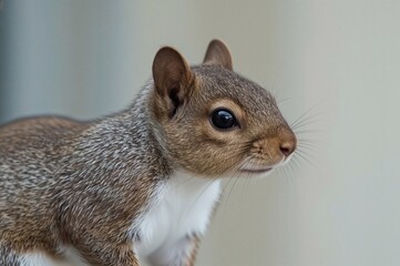A juvenile squirrel with distinctive ears comes to the balcony daily in search of food. portrait, adorable, mammal, nature, fur, rodent, nose, outside, profile, gazing