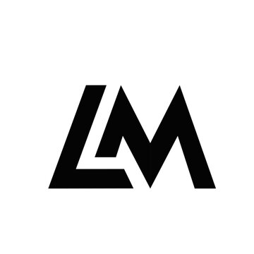 Abstract LM Letter Monogram Logo Design in Black and White