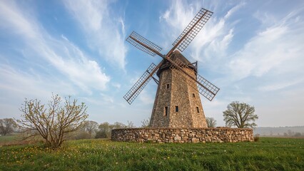 Beautiful sky framing a traditional windmill