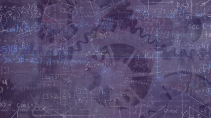 Animation of math formulas over rotating cogs - Powered by Adobe