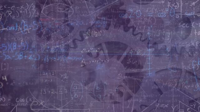 Animation of math formulas over rotating cogs