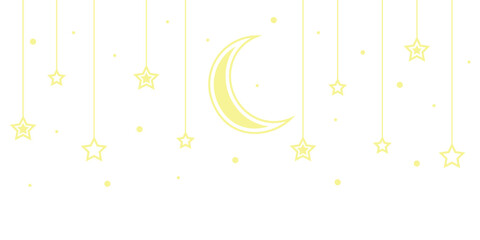 Moon and Star Symbol Vector Illustration. Vector design elements.