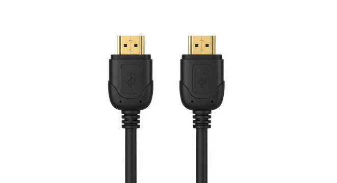 Pair of Black HDMI Cables with Gold Connectors HDMI cable