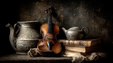 Vintage violin still life