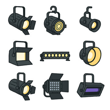 Stage ellipsoidal scoop profile icons led strip spotlight lighting cyclorama icon light