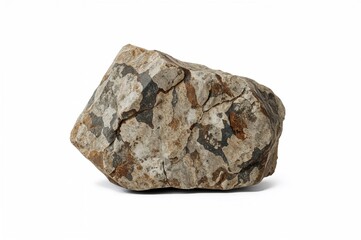 Isolated stone from river or mountain on a white backdrop