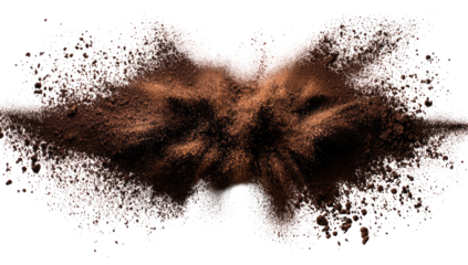 Abstract explosion of brown powder