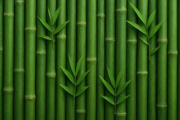 Obraz premium Vivid green bamboo design for tropical-themed backgrounds