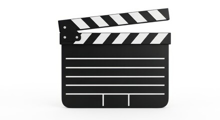 Black Movie Clapperboard with White Stripes film cinema
