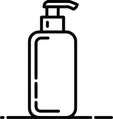 Outline bottle for lotion soap shampoo or cosmetic product icon editable