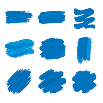 Icon trails swaths streaks smears color abstract vector paint brush strokes