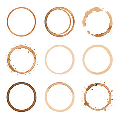 Splattered coffee vectors ring vector circle double icon light thin faded partial