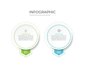 Naklejka premium Vector Infographic label design template with icons and 2 options or steps.