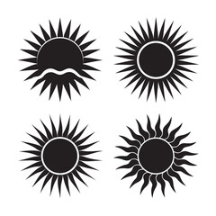 silhouette of sun bundle on the white background