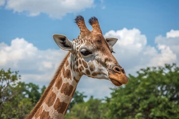 Naklejka premium Giraffa camelopardalis rothschildi: A Unique Giraffe Subspecies