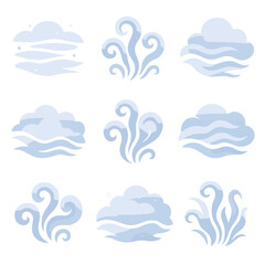 Icon fog mist icy haze vector icons spirals winter frosty frosted vapor