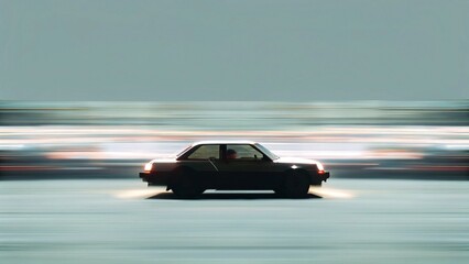 Car on the Road with Motion Blur Effect